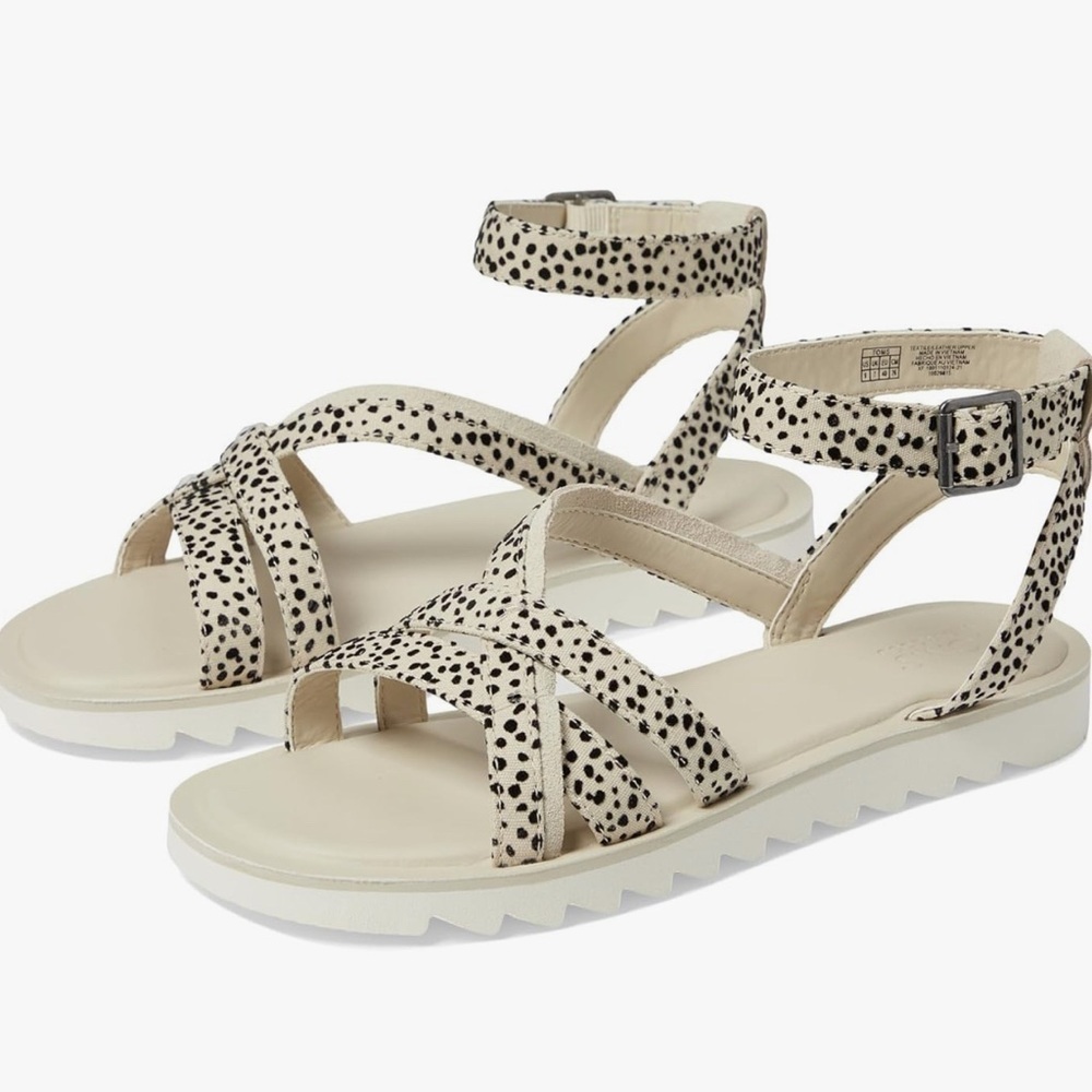 TOMS Women’s Rory Flat Casual Sandals Casual - Brown cheetah print size 9